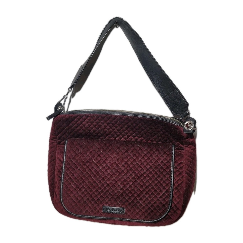 Vera Bradley Carson Mailbag Mulled Wine Burgundy LNC 2 adj straps Quilted Granny